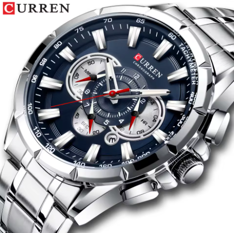 Luxury Curren Chronograph Watch For men With Box/ perfect for Gift
