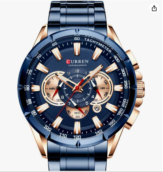 Luxury Curren Chronograph Watch For men With Box/ perfect for Gift